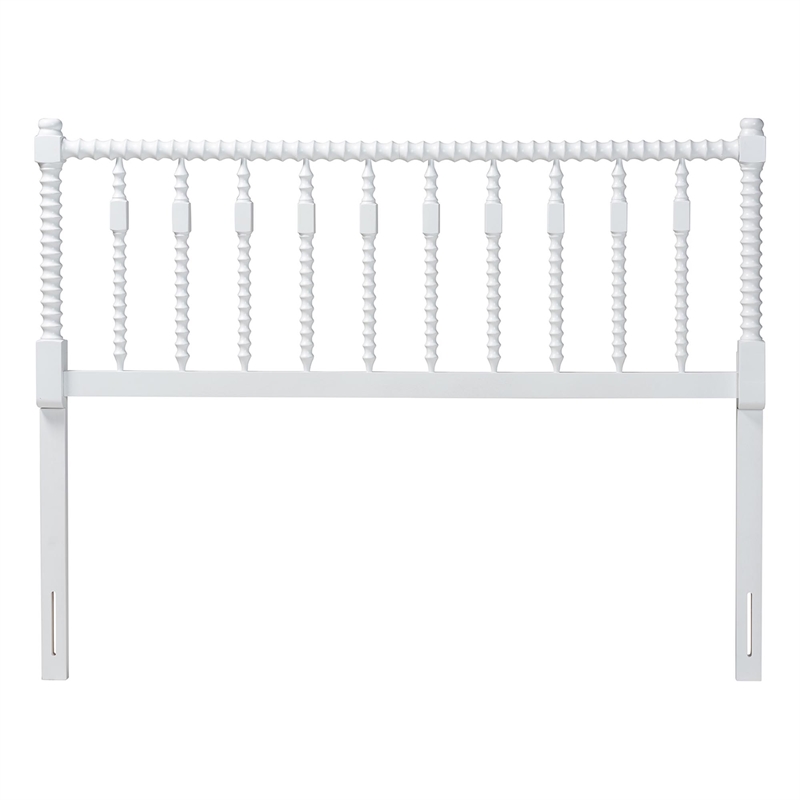 Baxton Studio Juliette Turned Spindle Headboard Crafted Wood Panel Full White