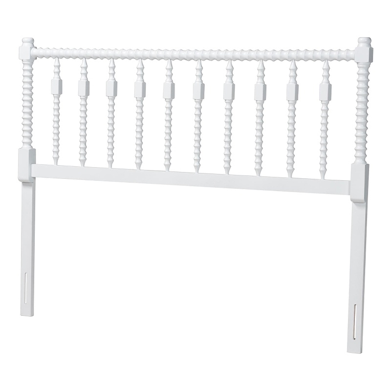 Baxton Studio Juliette Turned Spindle Headboard Crafted Wood Panel Full White