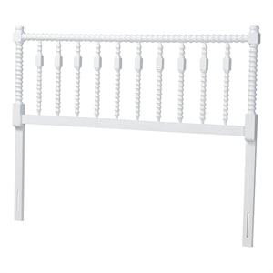 Baxton Studio Juliette Turned Spindle Headboard Crafted Wood Panel Full White