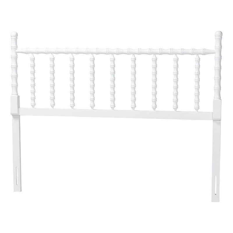 Baxton Studio Edaline Bamboo Motif Headboard Crafted Wood Panel Full White