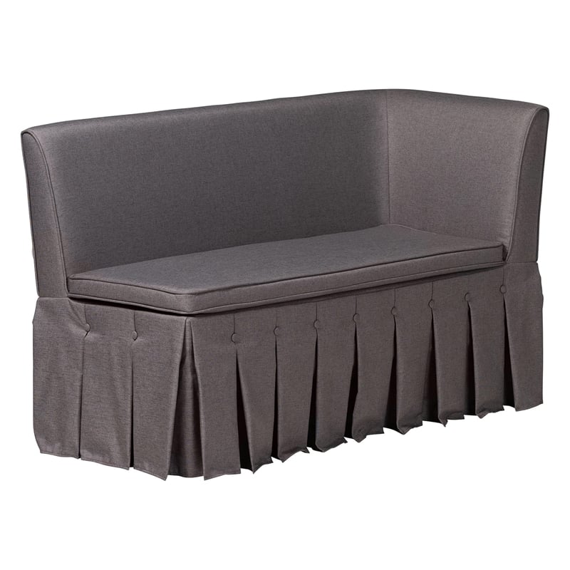 Baxton Studio Reginald 3-Piece Fabric Upholstered Dining Nook Set Gray