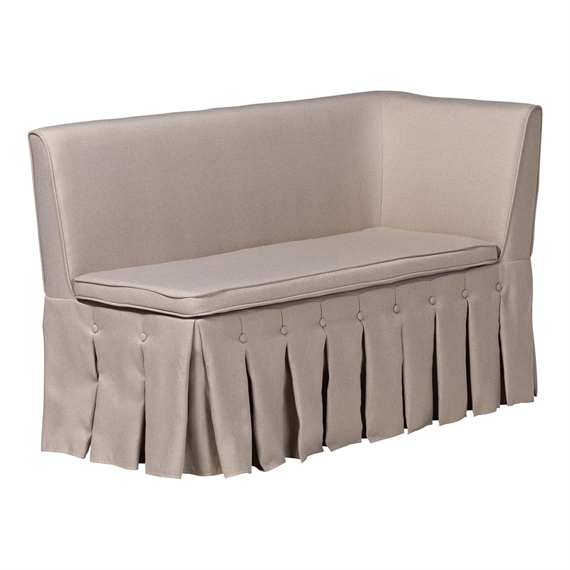 Baxton Studio Reginald 3-Piece Fabric Upholstered Dining Nook Set Beige