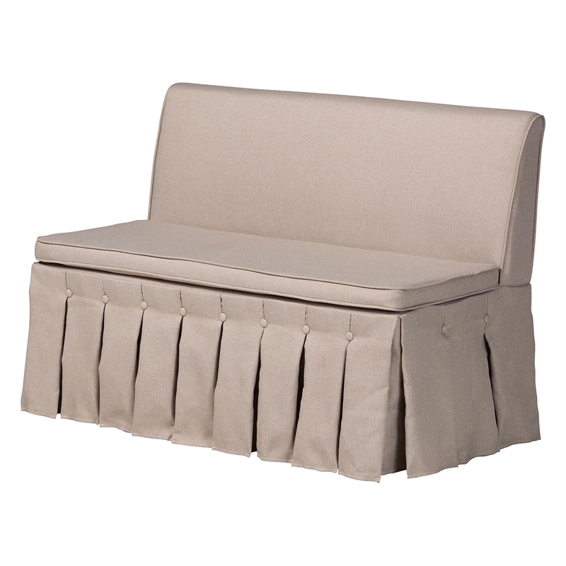 Baxton Studio Reginald 3-Piece Fabric Upholstered Dining Nook Set Beige