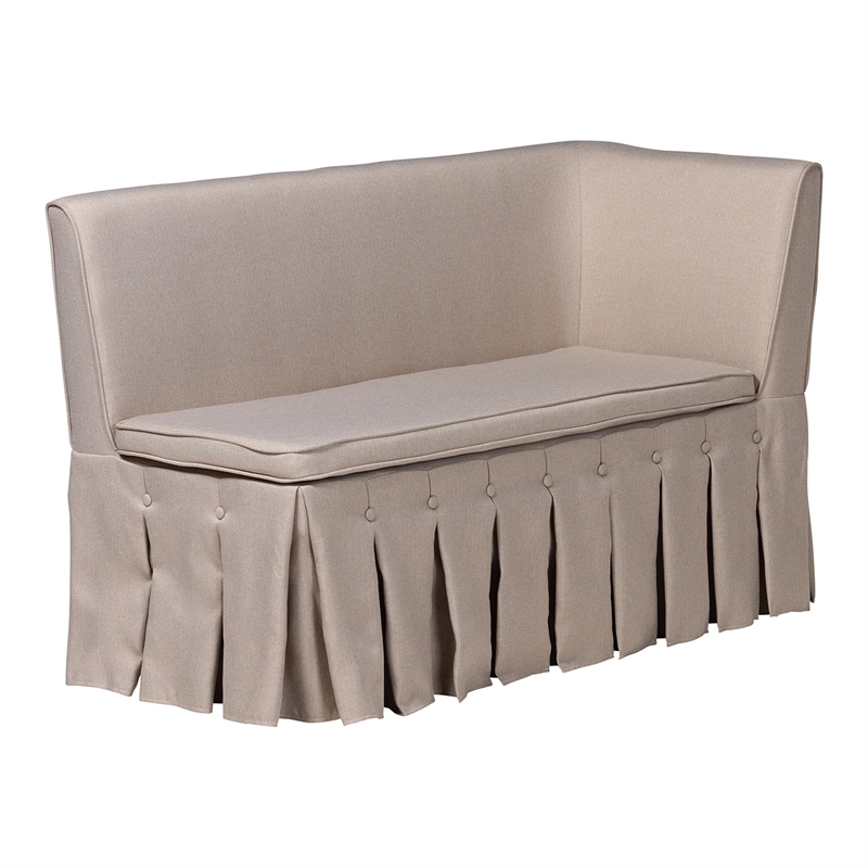 Baxton Studio Reuben 3-Piece Fabric Upholstered Dining Nook Set Beige