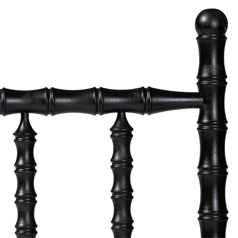 Baxton Studio Edaline Bamboo Motif Headboard Crafted Wood Panel Full Black