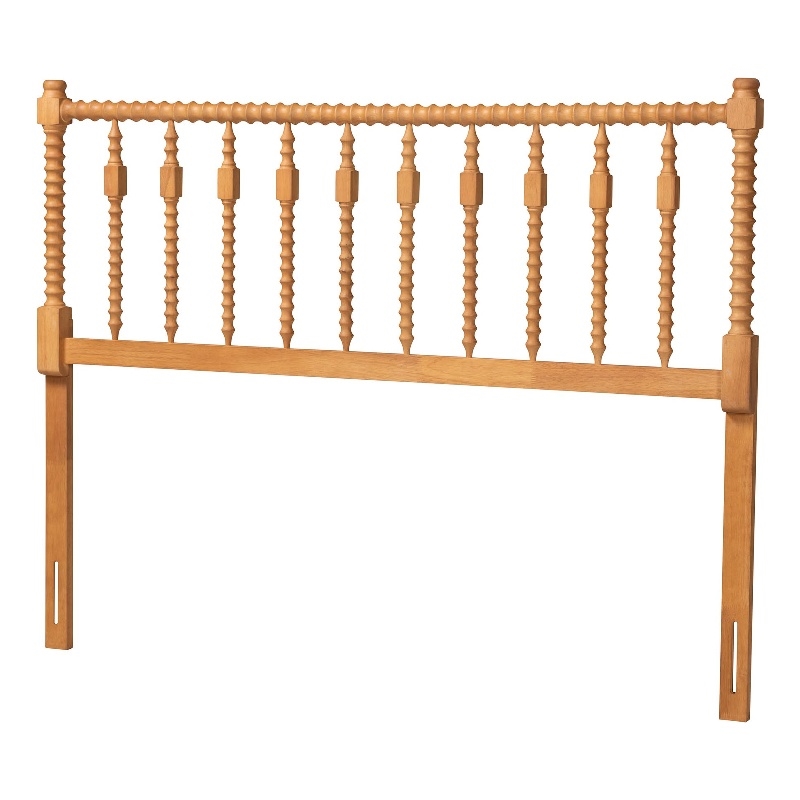 Baxton Studio Juliette Turned Spindle Headboard Wood Panel King Oak Brown