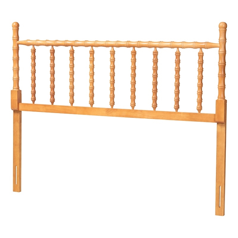 Baxton Studio Edaline Bamboo Motif Headboard Crafted Wood Panel Queen Oak Brown