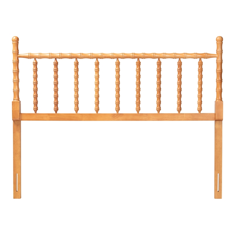 Baxton Studio Edaline Bamboo Motif Headboard Crafted Wood Panel King Oak Brown