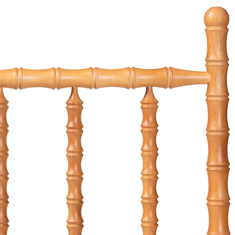 Baxton Studio Edaline Bamboo Motif Headboard Crafted Wood Panel King Oak Brown