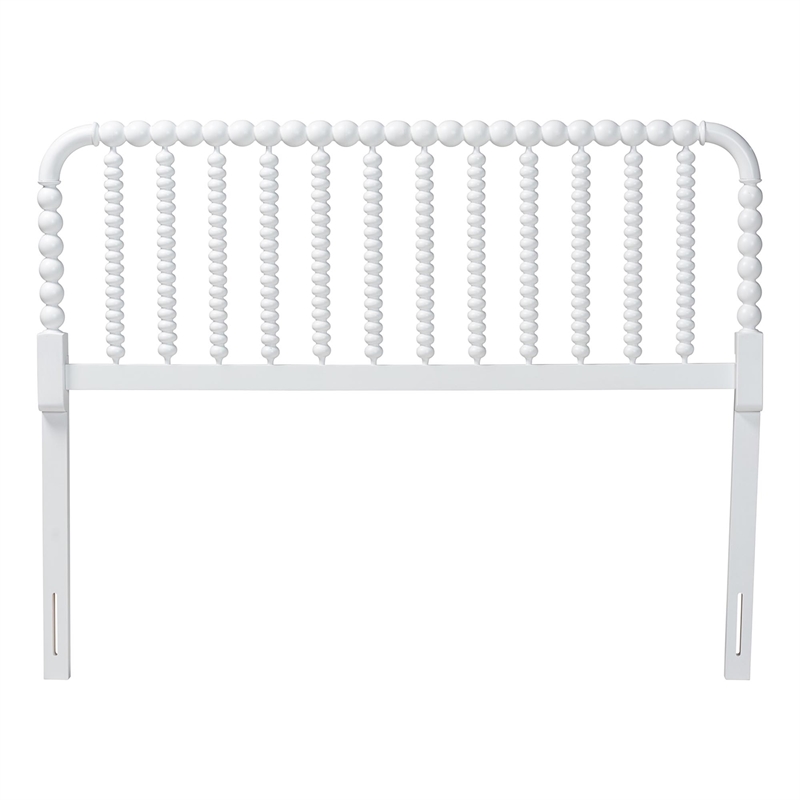Baxton Studio Finley Turned Bobbin Headboard Crafted Wood Panel King White