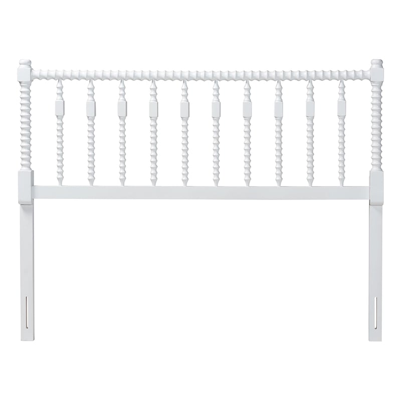 Baxton Studio Juliette Turned Spindle Headboard Crafted Wood Panel Queen White