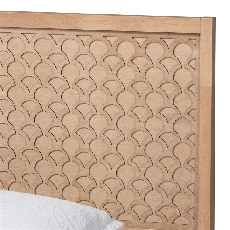 Baxton Studio Lara Twin 3-Piece Bedroom Set - Modern Wood Bed Frame Oak Brown