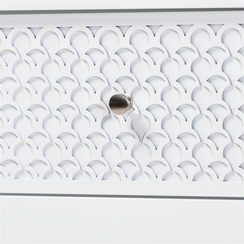 Baxton Studio Lara Dresser 6-Drawer Bedroom Storage Chest with Overlay White