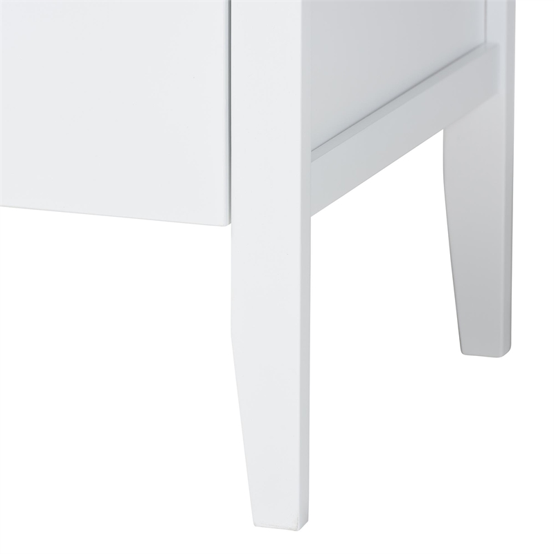 Baxton Studio Lara Dresser 6-Drawer Bedroom Storage Chest with Overlay White
