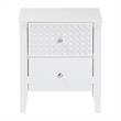 Baxton Studio Lara Nightstand 2-Drawer Bedside Table with Overlay White