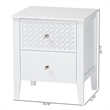 Baxton Studio Lara Nightstand 2-Drawer Bedside Table with Overlay White