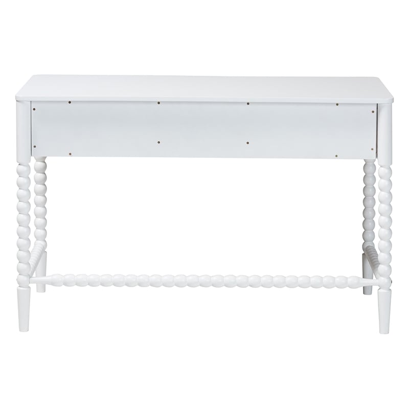 Baxton Studio Lucera Bobbin Writing Desk 3-Drawer Home Office Desk White