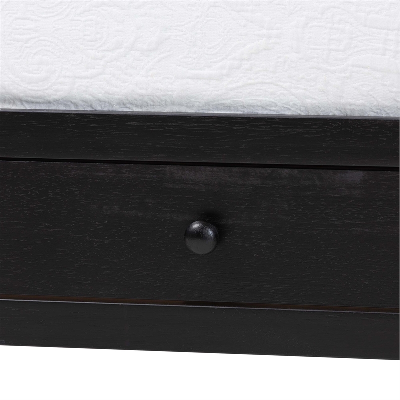Baxton Studio Lucera 3-Drawer Daybed with Bobbin Frame Full Black