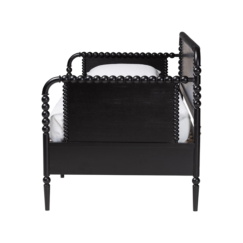 Baxton Studio Lucera 3-Drawer Daybed with Bobbin Frame Twin Black