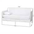 Baxton Studio Lucera 3-Drawer Daybed with Bobbin Frame Full White