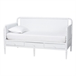 Baxton Studio Lucera 3-Drawer Daybed with Bobbin Frame Full White