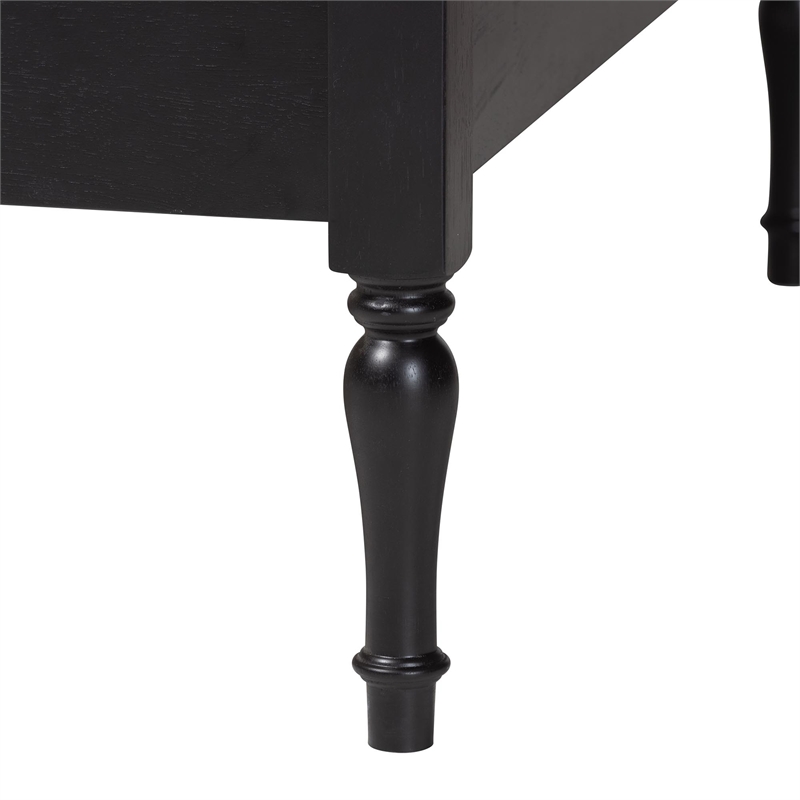 Baxton Studio Gaetano Wood Daybed with Turned Spindle Post Black Twin