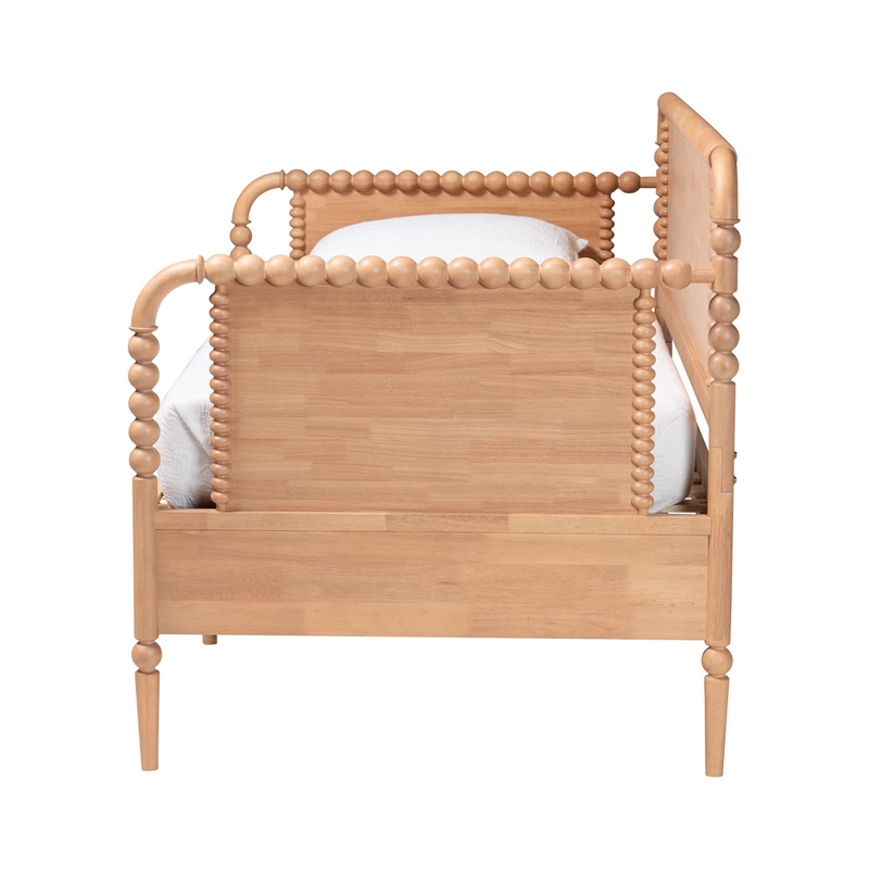 Baxton Studio Lucera 3-Drawer Daybed with Bobbin Frame Full Beech Brown