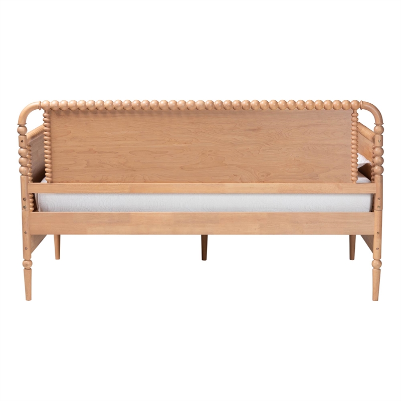Baxton Studio Lucera 3-Drawer Daybed with Bobbin Frame Full Beech Brown