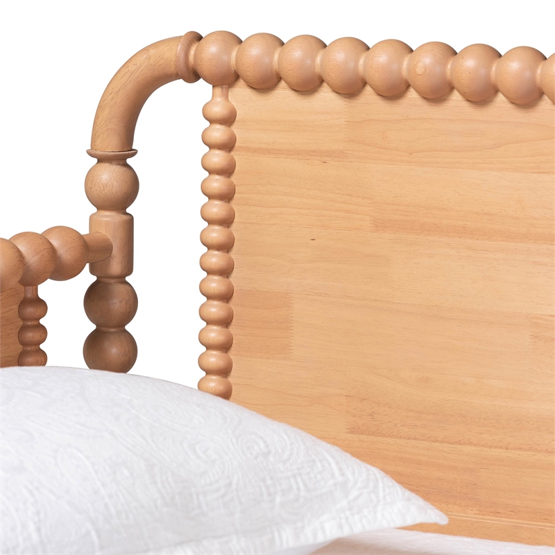 Baxton Studio Lucera 3-Drawer Daybed with Bobbin Frame Full Beech Brown