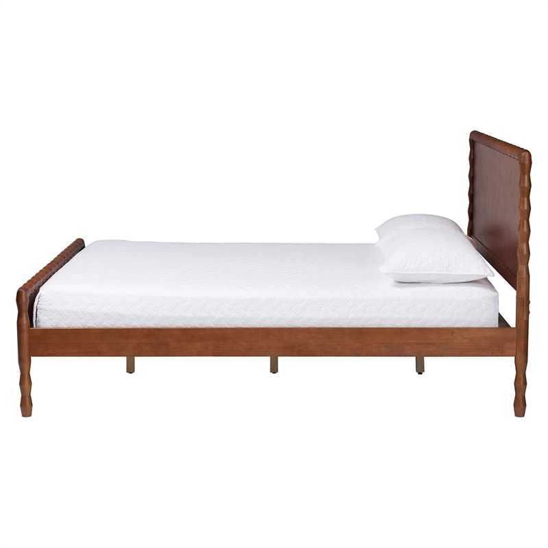 Baxton Studio Seamus Platform Bed with Carved Bobbin Frame Queen