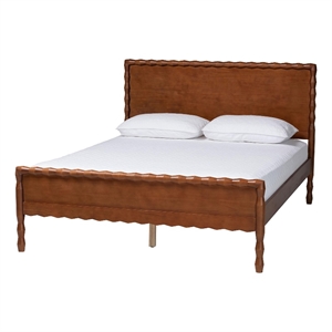Baxton Studio Seamus Platform Bed with Carved Bobbin Frame Queen