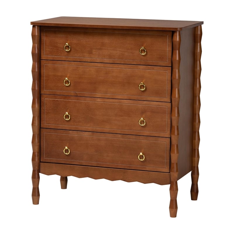 Baxton Studio Seamus 4-Piece Bedroom Set with 1 Nightstand Queen