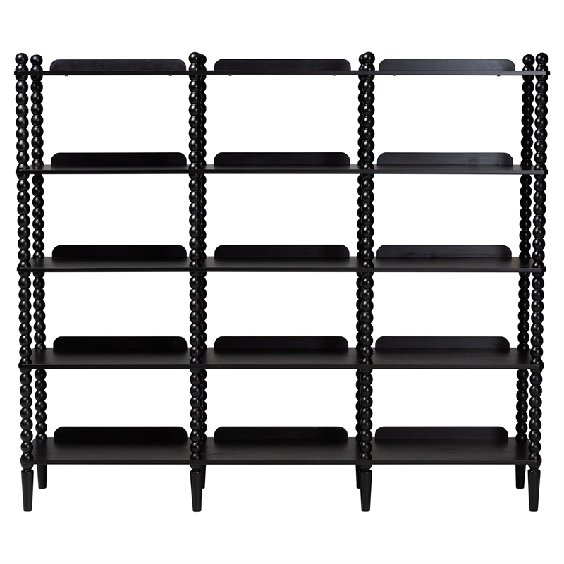Baxton Studio Lucera Bobbin 5-Tier Display Shelf Black