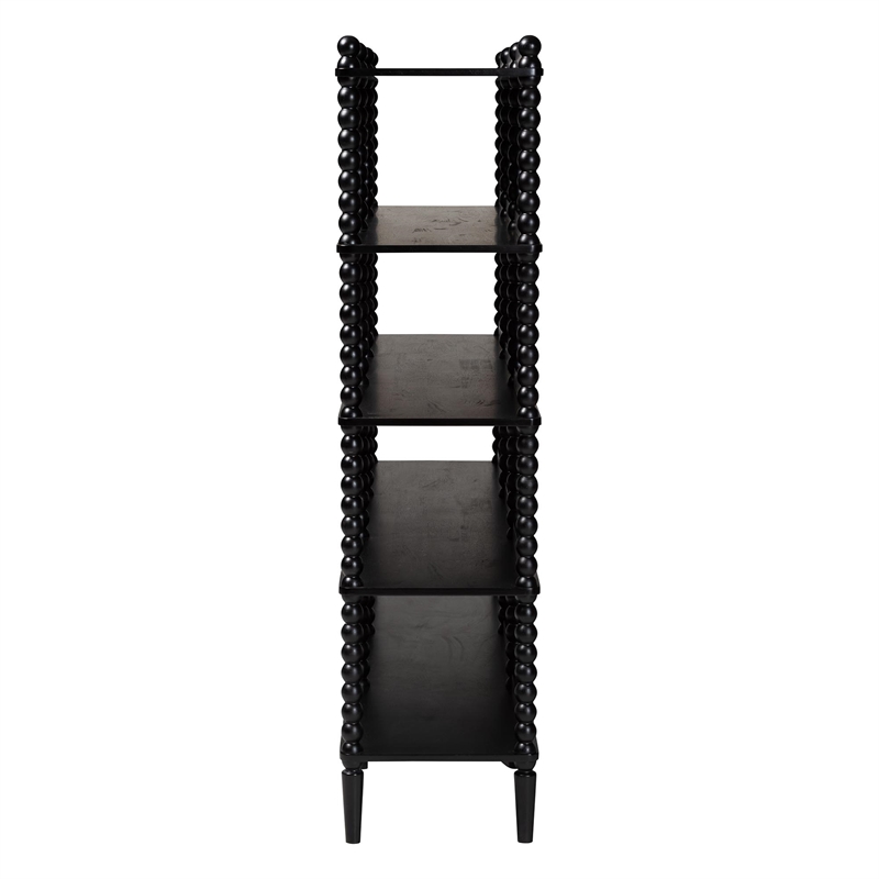 Baxton Studio Lucera Bobbin 5-Tier Display Shelf Black