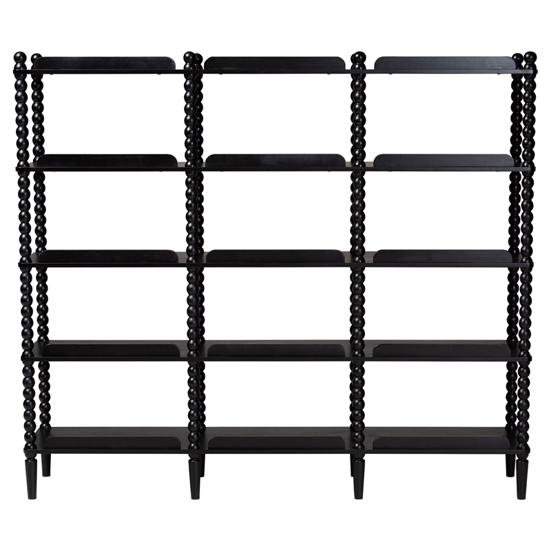 Baxton Studio Lucera Bobbin 5-Tier Display Shelf Black