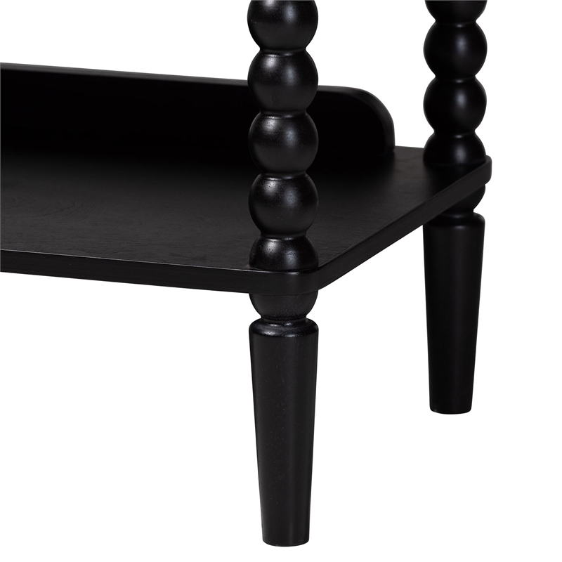 Baxton Studio Lucera Bobbin 5-Tier Display Shelf Black
