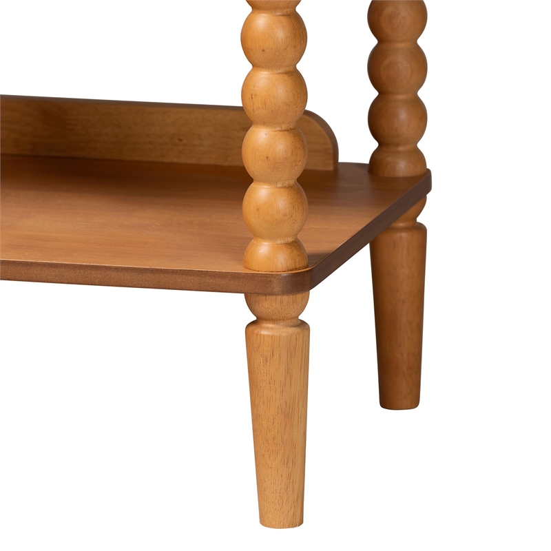 Baxton Studio Lucera Bobbin 5-Tier Display Shelf Oak Brown