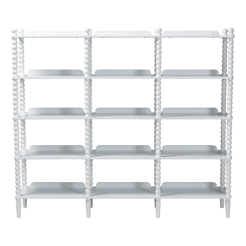 Baxton Studio Lucera Bobbin 5-Tier Display Shelf White