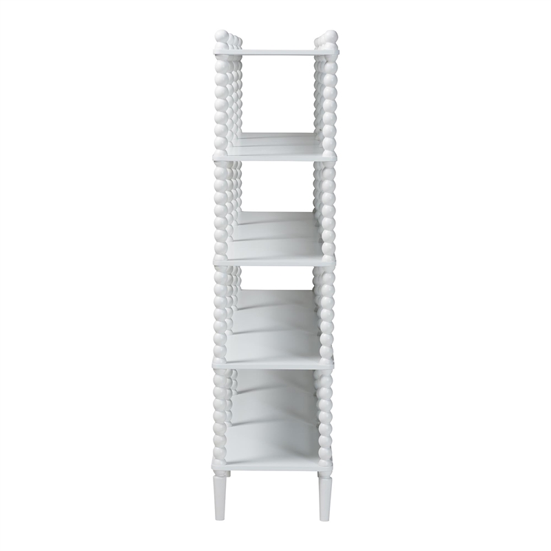 Baxton Studio Lucera Bobbin 5-Tier Display Shelf White