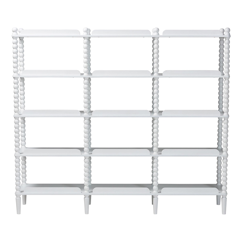 Baxton Studio Lucera Bobbin 5-Tier Display Shelf White