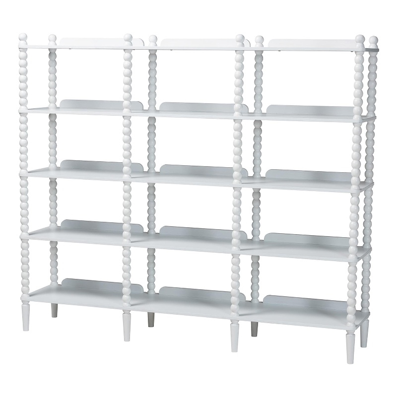 Baxton Studio Lucera Bobbin 5-Tier Display Shelf White
