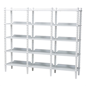 Baxton Studio Lucera Bobbin 5-Tier Display Shelf White