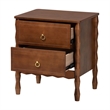 Baxton Studio Seamus 2-Drawer Nightstand with Carved Bobbin Frame