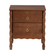Baxton Studio Seamus 2-Drawer Nightstand with Carved Bobbin Frame
