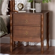 Baxton Studio Seamus 2-Drawer Nightstand with Carved Bobbin Frame