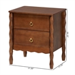 Baxton Studio Seamus 2-Drawer Nightstand with Carved Bobbin Frame