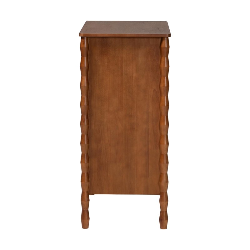 Baxton Studio Seamus 4-Drawer Chest with Carved Bobbin Frame