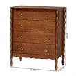 Baxton Studio Seamus 4-Drawer Chest with Carved Bobbin Frame