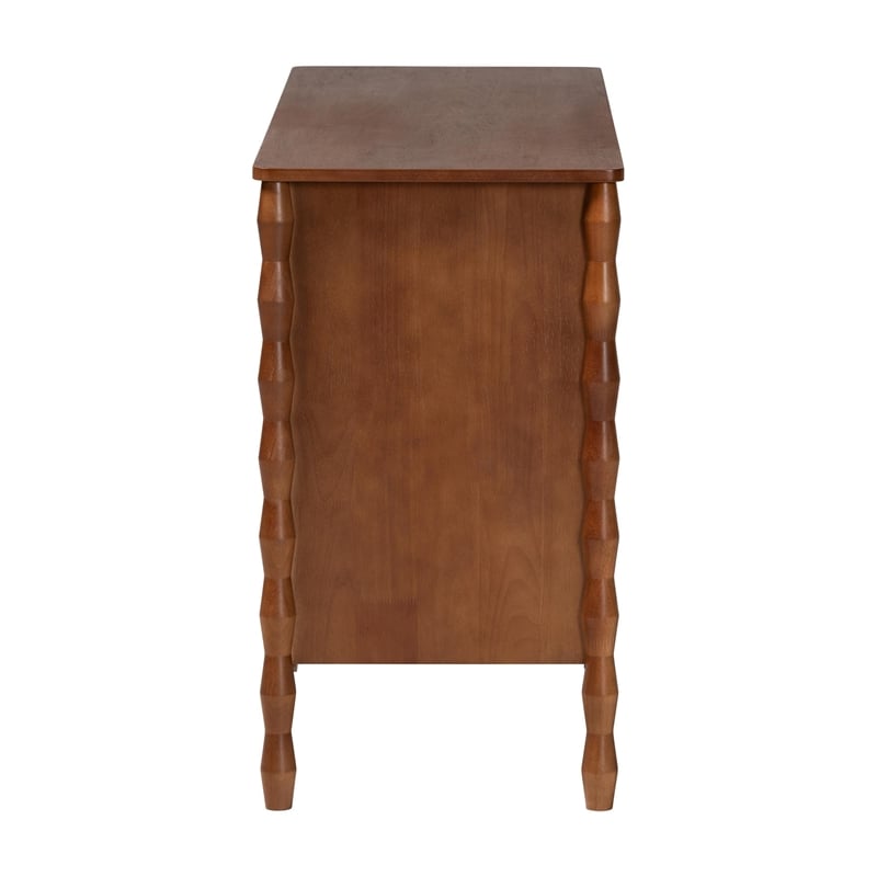 Baxton Studio Seamus 6-Drawer Dresser with Carved Bobbin Frame