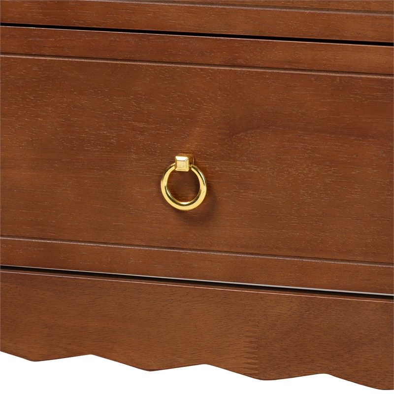 Baxton Studio Seamus 6-Drawer Dresser with Carved Bobbin Frame